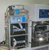 Cycling chamber setup to test 72 devices at a time, from -55°C to +125°C